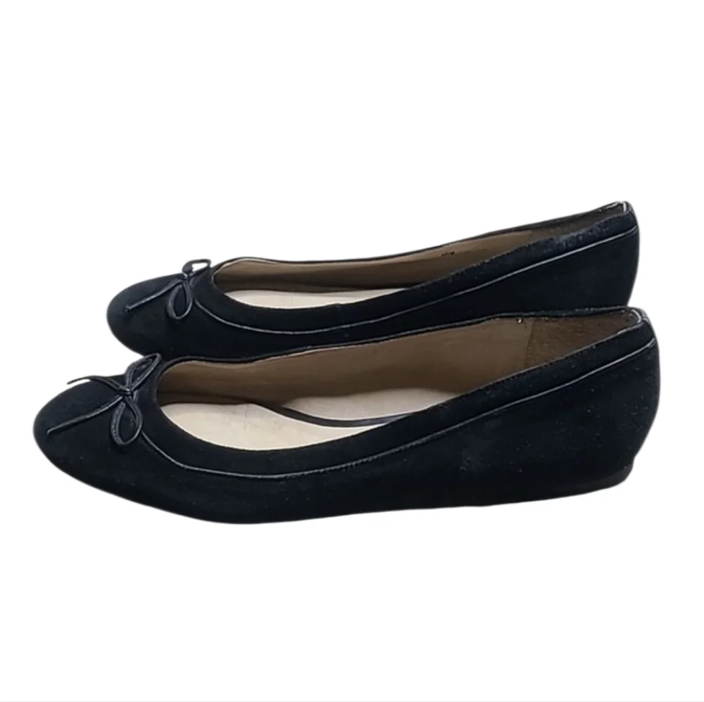 Talbots Black Suede Ballet Flat Loafers